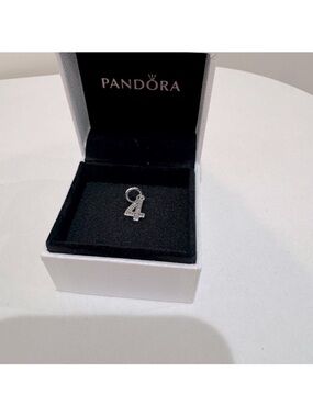 Authentic Pandora Silver Number 4 Charm